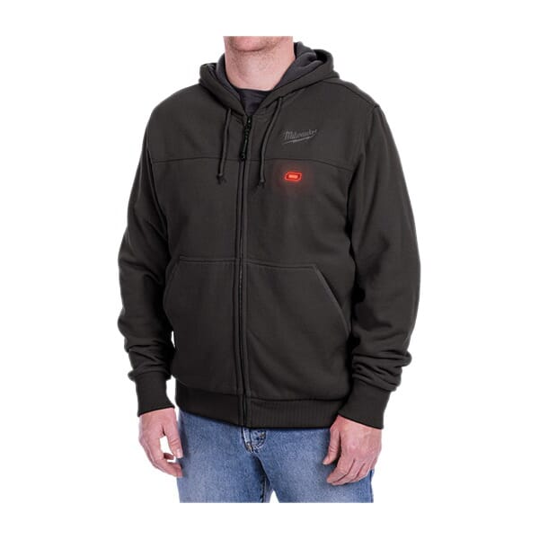 Milwaukee® M12™ 302B-203X Insulated Heated Hoodie, 3XL, Black, Cotton/Brushed Tricot Lining/Polyester, 48 to 50 in Chest, Resists: Water and Wind